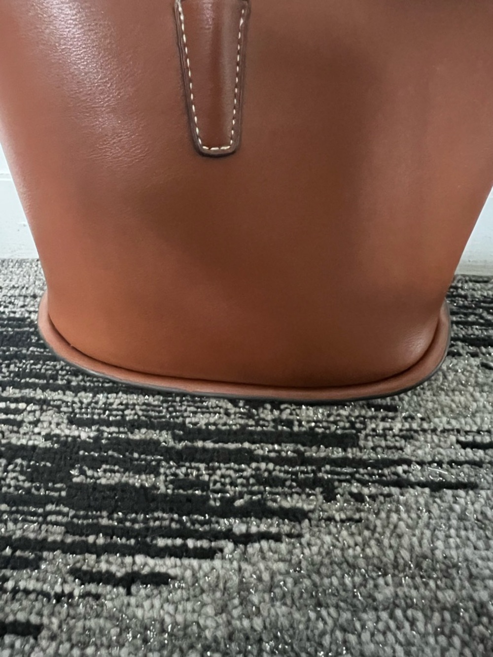 H&M Brown Leather Bucket Crossbody with Gold Accent - Picture 6 of 9